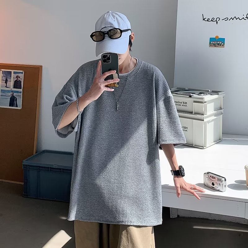 Áo Thun nam form rộng Cotton áo trắng Trơn Cổ Tròn Ngắn Tay Cỡ Lớn áo phông form rộng Thời Trang Unisex Đơn Giản áo phông nữ