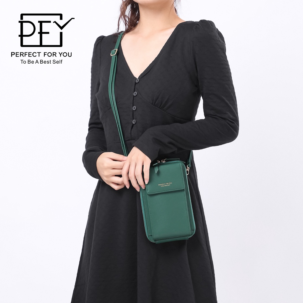 Túi đeo vai PERFECT FOR YOU có thể điều chỉnh thiết kế kiểu dọc 2 ngăn sức chứa lớn thời trang cho nữ