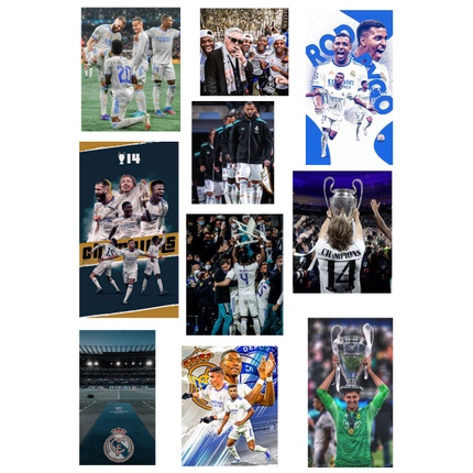 Bộ 40 hình dán Real Madrid mùa giải 2022, sticker hình dán bóng đá