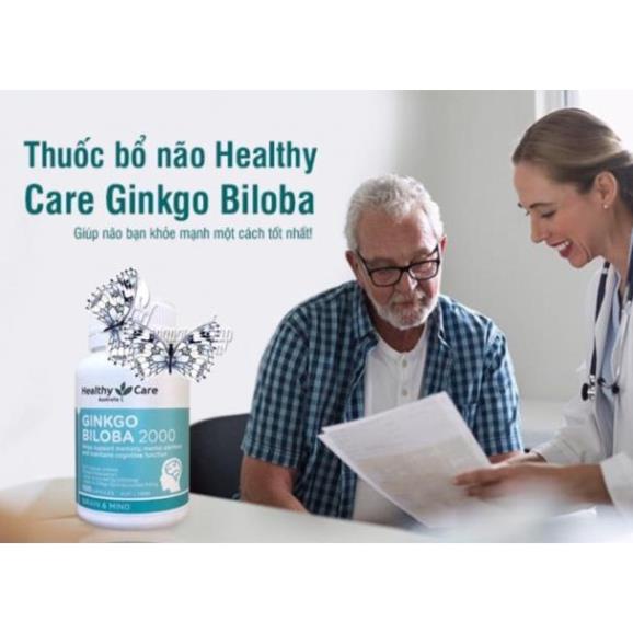 Bổ não Healthy Care Ginkgo Biloba 2000mg của Úc 100 viên