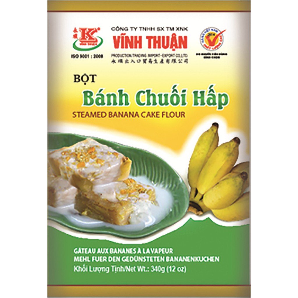 COMBO (10 GÓI) Bột bánh chuối hấp Vĩnh Thuận 340g