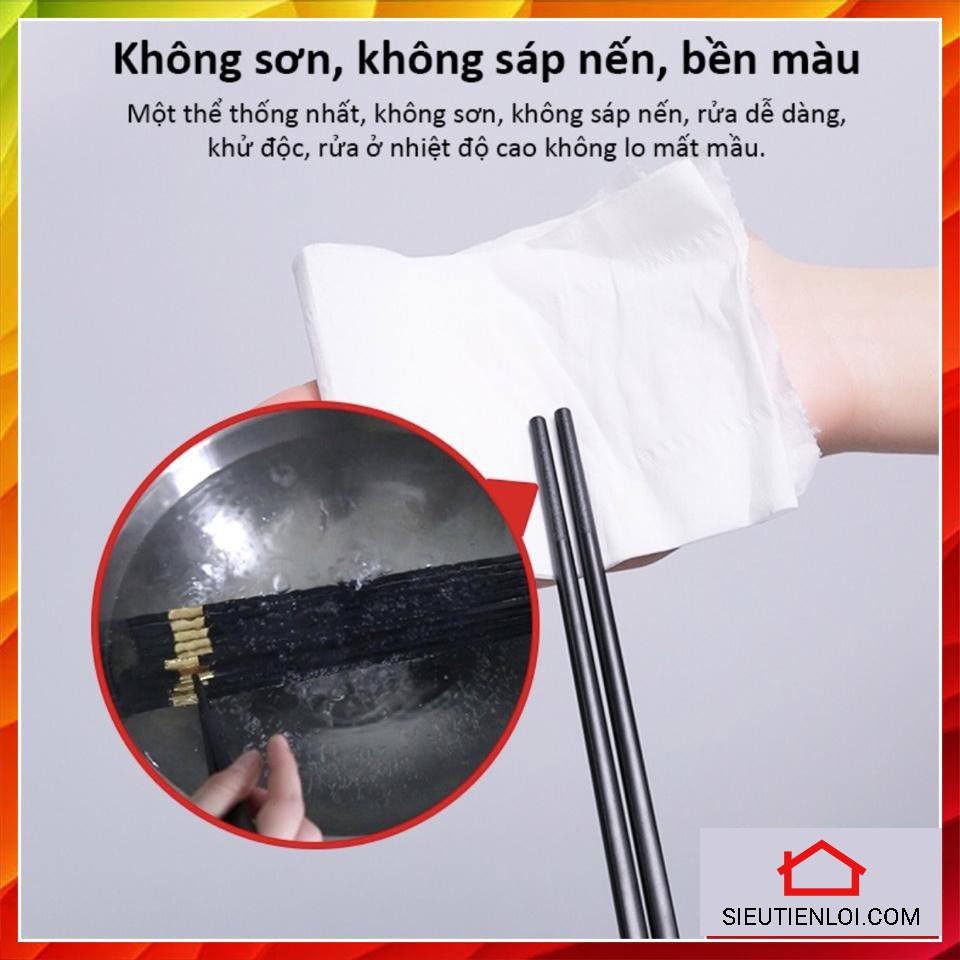 Bộ 10 đôi đũa vàng Hàn Quốc sang trọng đẹp mắt