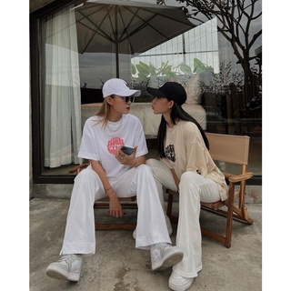 Áo thun nữ form rộng Guguno cotton cổ tròn in basic