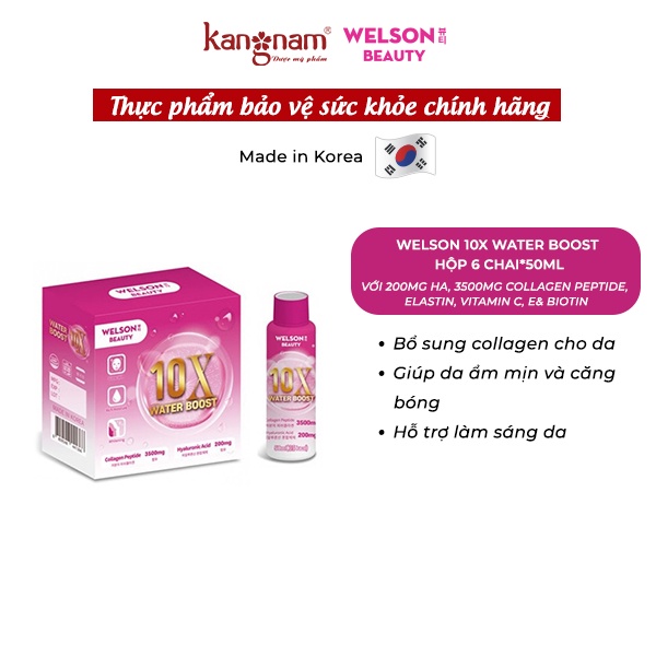 Nước Uống Bổ Sung Collagen và Cấp Ẩm Welson 10x Water Boost