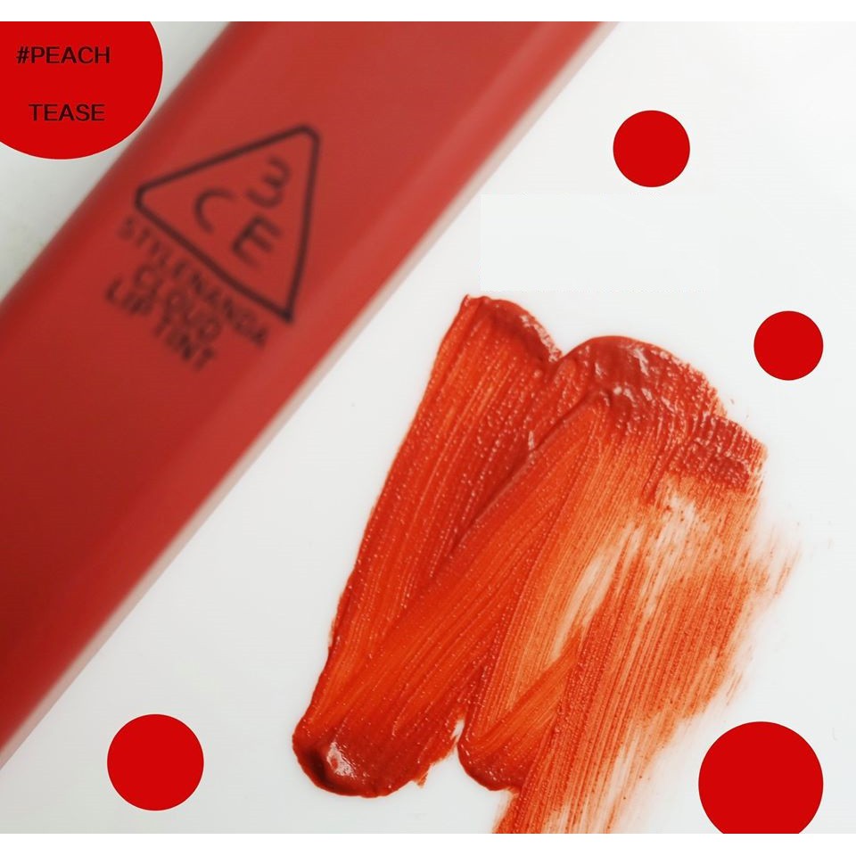 Son 3.c.e cloud lip tint Peach tease màu cam san hô