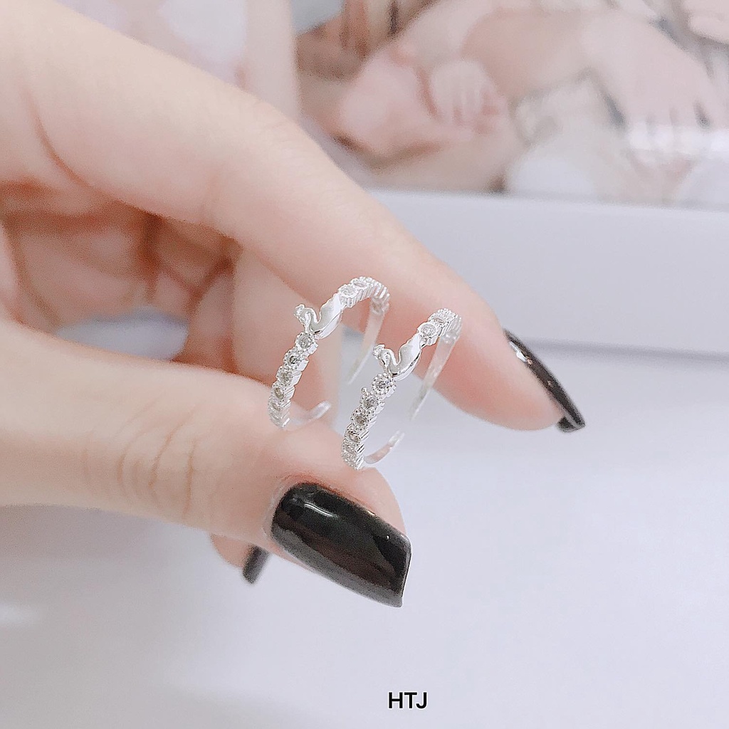 Nhẫn nữ bạc thật hình thiên nga nhỏ xinh LINH MIU SILVER