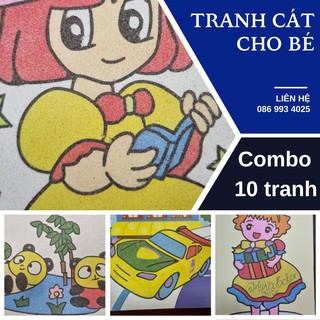 [Mua 5 + Tặng 1]Combo Tranh Cát Khổ A4 Sẵn Cát - Đồ Chơi Giáo Dục - Sáng Tạo - kiên nhẫn -  Mia Color  Kids