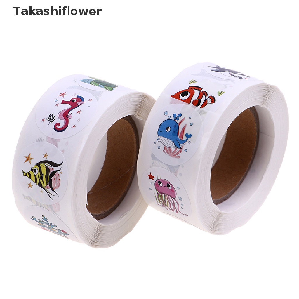 Set 500 Miếng Dán Trang Trí Sinh Nhật Hình Động Vật Biển Dễ Thương