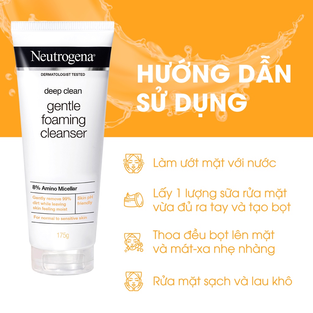 Sữa Rửa Mặt Neutrogena Làm Sạch Sâu & Kiểm Soát Nhờn - Deep Clean Foaming Cleanser