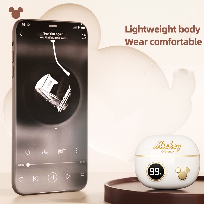 Tai nghe nhét tai Disney không dây bluetooth 5.2 TWS P88S giảm tiếng ồn phong cách thể thao