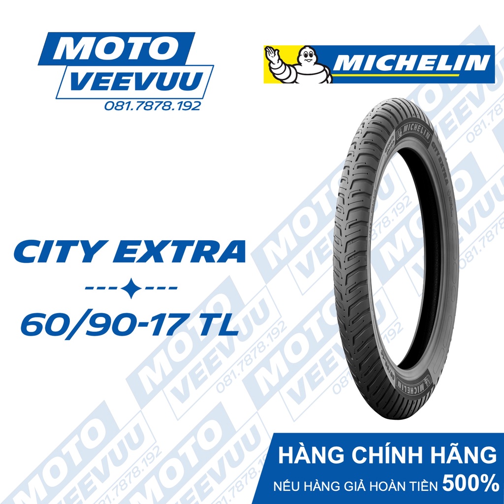 Vỏ lốp xe máy Michelin 60/90-17 TL City Extra (Lốp không ruột)