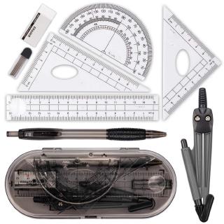 Bộ 8 thước compa vẽ tranh chuyên dụng cho học sinh
