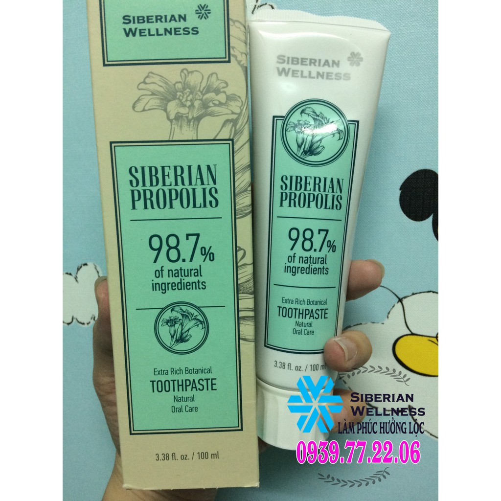 Kem đánh răng thảo dược "Keo ong Siberi" Siberian Propolis Extra rich botanical tooth paste Natural oral care