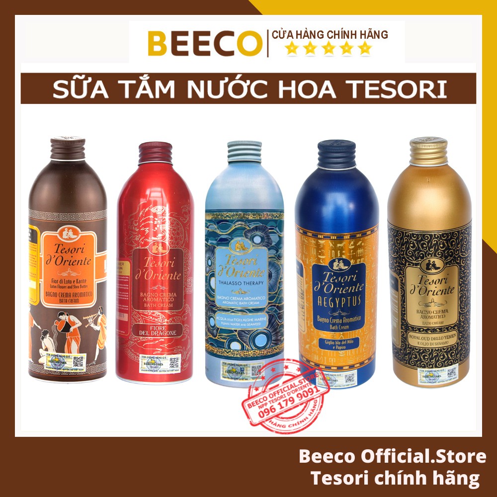 Sữa Tắm Nước Hoa Hoa Sen Tesori D'Oriente CHÍNH HÃNG Sữa Tắm Thiên Nhiên Xích Ý Cho Nam Nữ Thơm Lâu 250ml-500ml Tặng Vòi