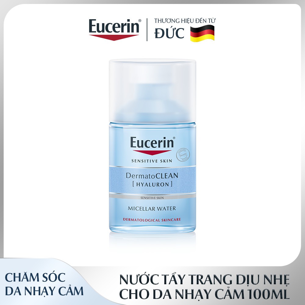 Kem chống nắng Eucerin Sun Fluid Mattifying SPF50+ 50ml tặng tẩy trang nhạy cảm Dermato Cleam 3IN1 100ML