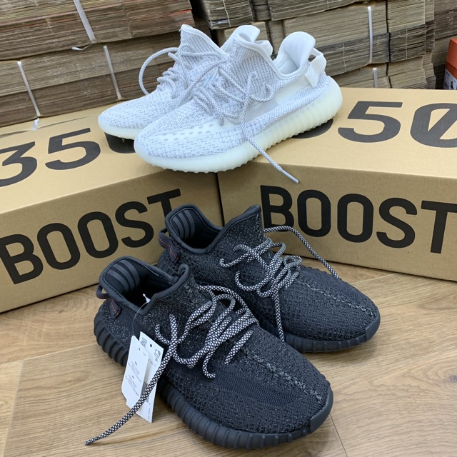 Hot [XẢ KHO] | New + Ảnh Thật | Giày Yeezy V2 350 Trắng Đen Full phản quang THU VỐN . L * ｡ . ྆ས