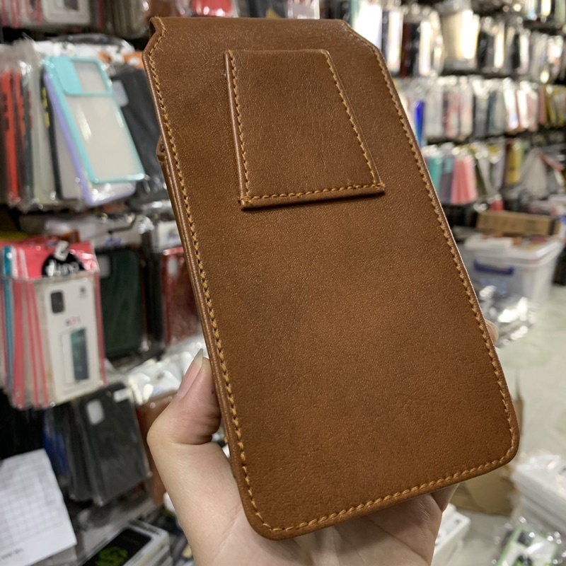 Bao da đeo nịt 2ngăn thời trang cho điện thoại