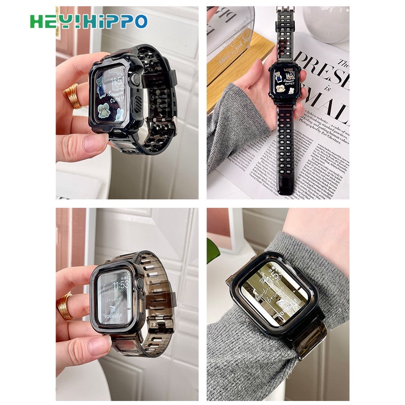 Dây Đeo Đồng Hồ 2022 Màu Kẹo Trong Suốt Cho iwatch Series 8 7 41mm 45mm 8 7 6 se 5 4 3 40mm 44mm 38mm 42mm