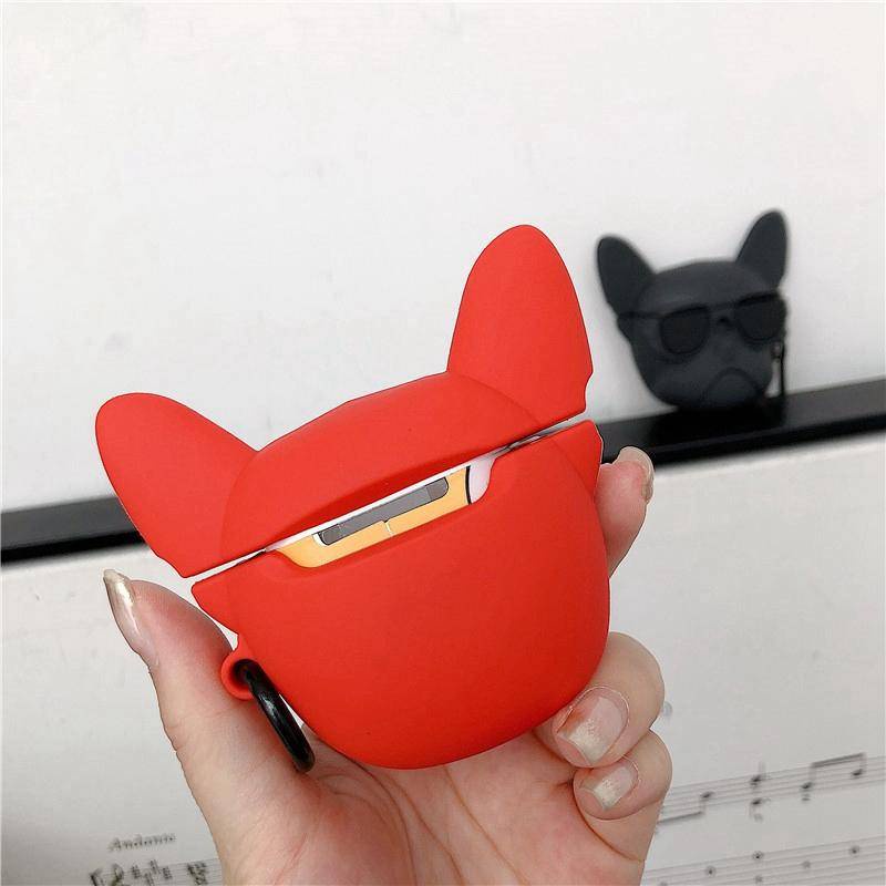 Vỏ Bảo Vệ Hộp Sạc Tai Nghe Airpods 1 2 3 Pro Bằng Silicon Mềm Hình Chú Chó Bull Dễ Thương