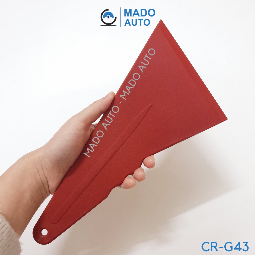 Gạt nhựa dán Film Phim cách nhiệt ô tô, dụng cụ dán Decal nhà kính cỡ lớn, lưỡi mềm đỏ MADO AUTO Plastic Squeegee CR-G43