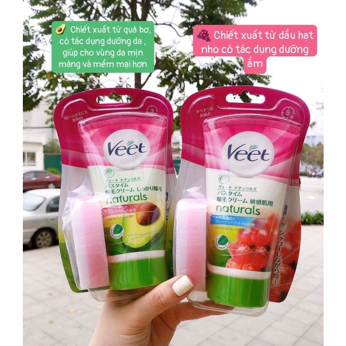 Kem tẩy lông Veet Nhật Bản 150g ( tặng kèm bông )