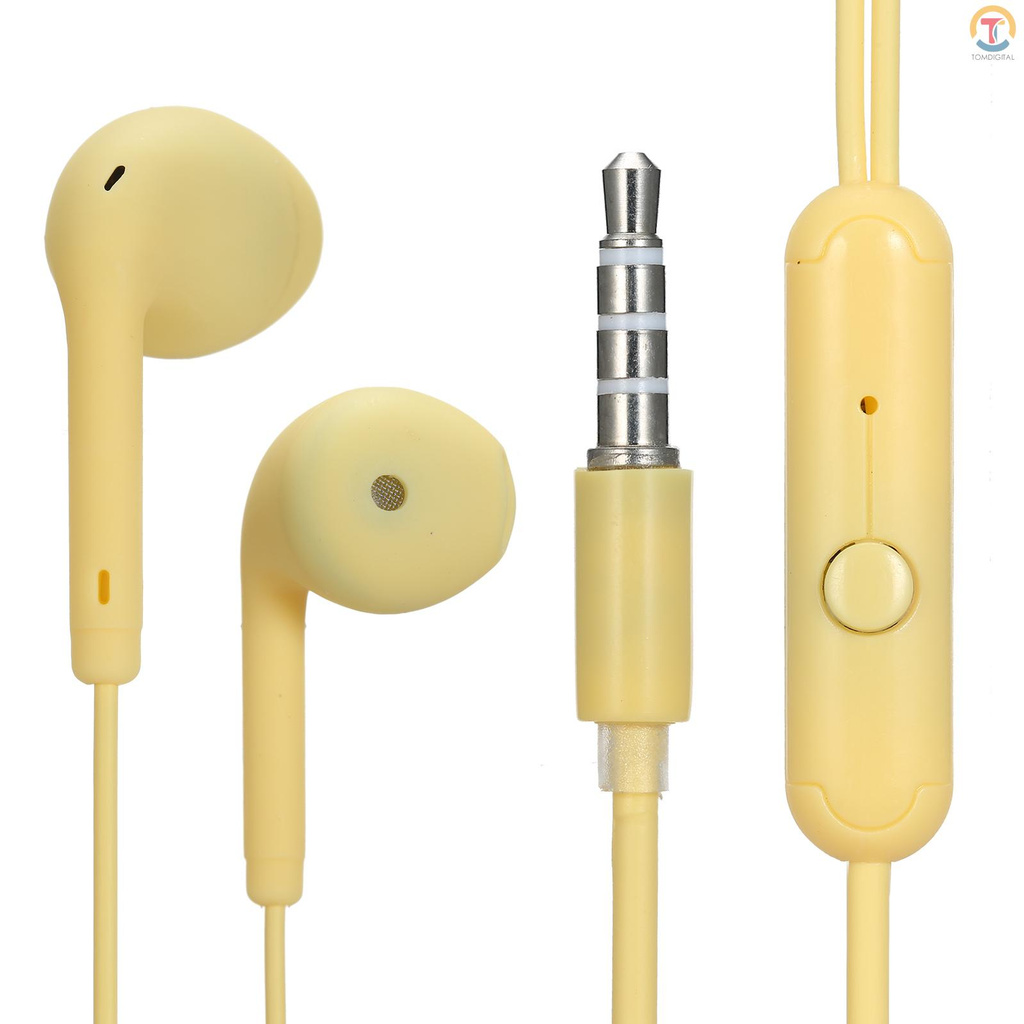 U19 3.5mm Wired Headphones In-Ear Headset Macaron Color Music Earphone Smart Phone Earbuds In-line Control with Microphone