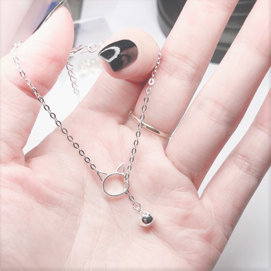 Vòng tay bạc nữ Evasilver hình mặt mèo siêu dễ thương, Lắc tay chất liệu bạc thật sang trọng nữ tính