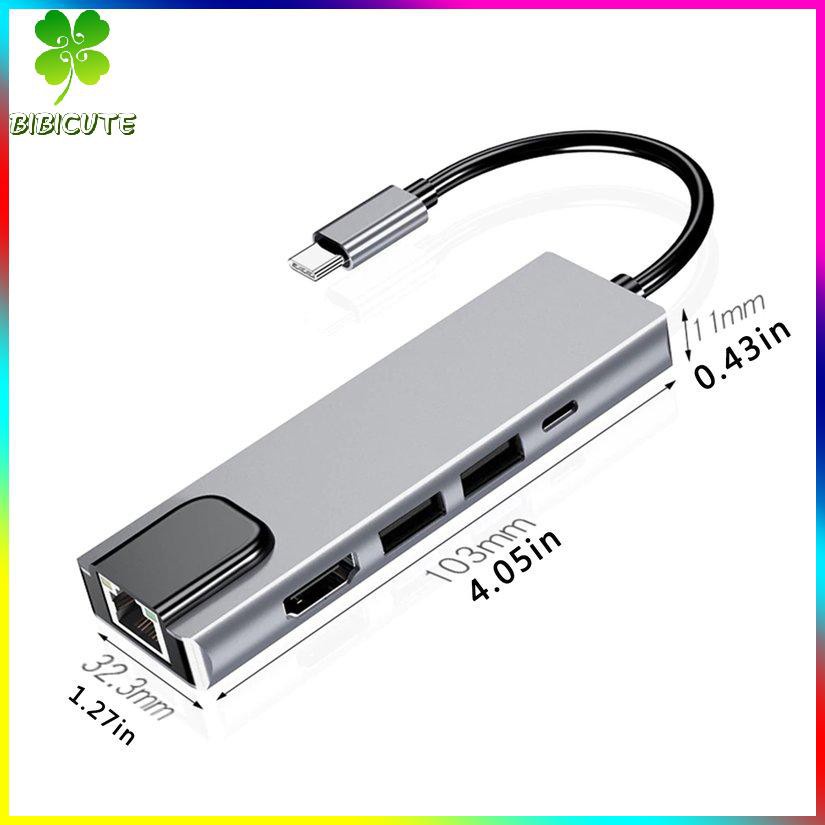 [Fast delivery]USB Type-C Hub Adapter Dock With 4K HDMI-Compatible PD RJ45 Ethernet Lan