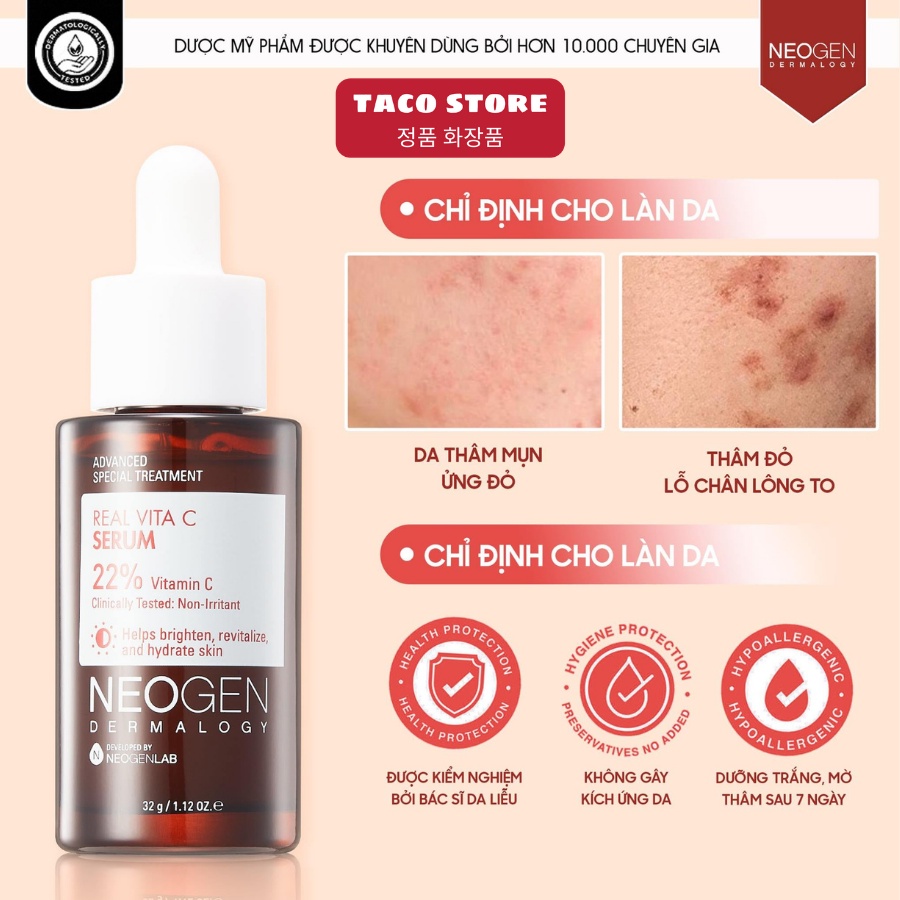 Serum Vitamin C 22% NEOGEN Tinh Chất NEOGEN DERMALOGY REAL VITA C SERUM