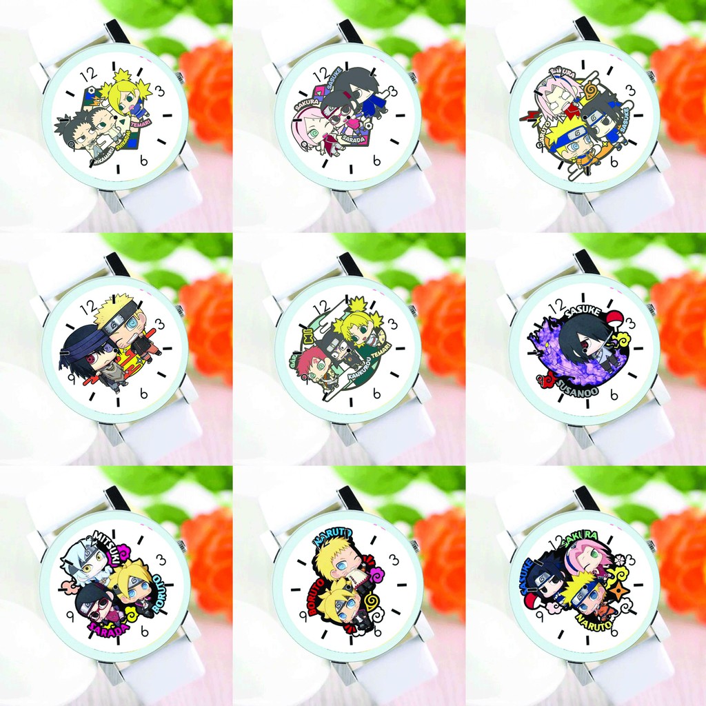Đồng hồ đeo tay nam nữ in hình NARUTO anime chibi thời trang dễ thương độc đáo