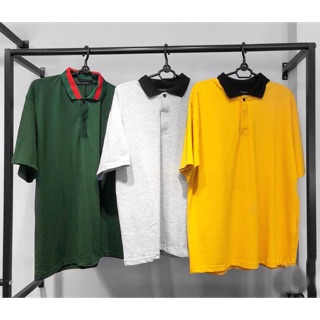 ÁO POLO MIX CỔ (đen trắng hồng vàng xám NAM NỮ ĐỀU MẶC ĐƯỢC