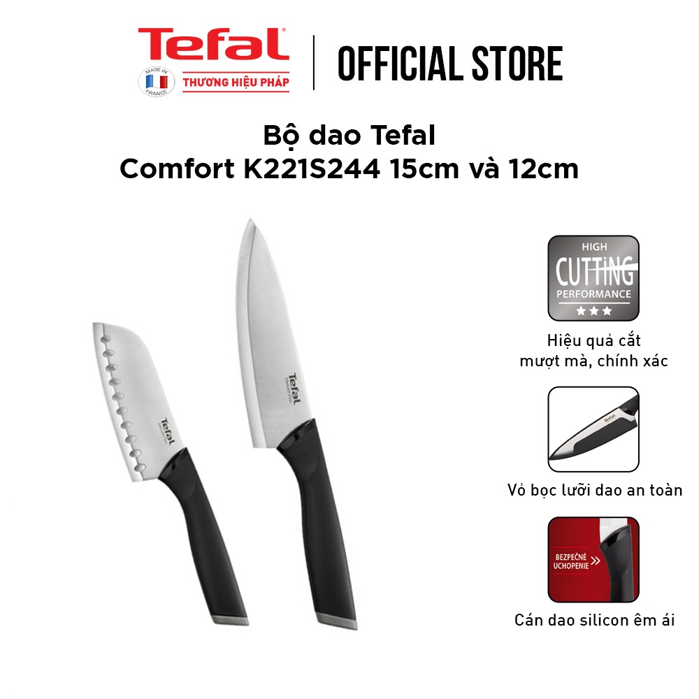 [GIFT] Bộ dao Tefal Comfort K221S244 15cm và 12cm