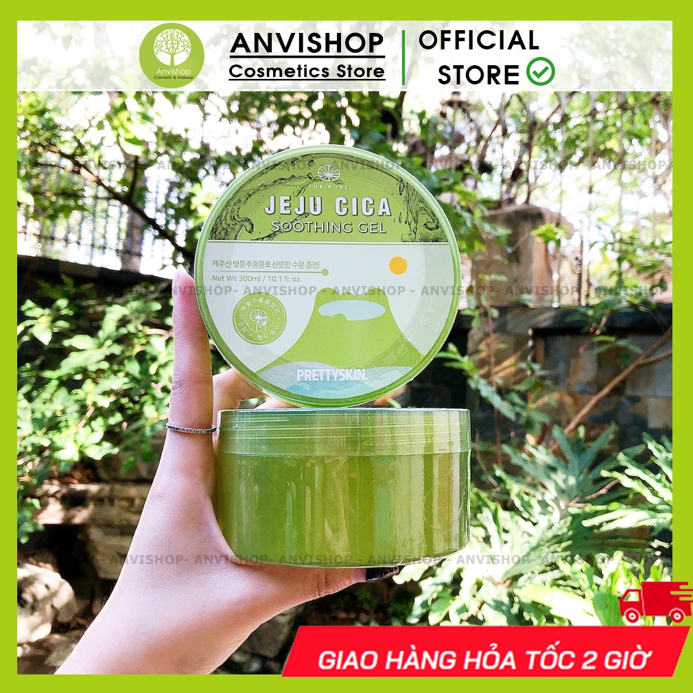GEL DƯỠNG DA ĐA NĂNG PRETTY SKIN SOOTHING GEL 300ML - JEJU CICA - RAU MÁ
