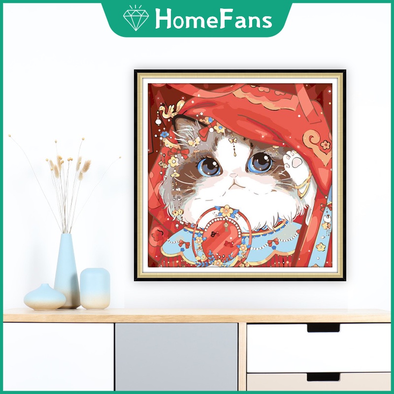 Bộ Tranh Đính Đá 5D Tự Làm 30x30cm / 40x40cm / 50x50cm Hình Động Vật Đáng Yêu