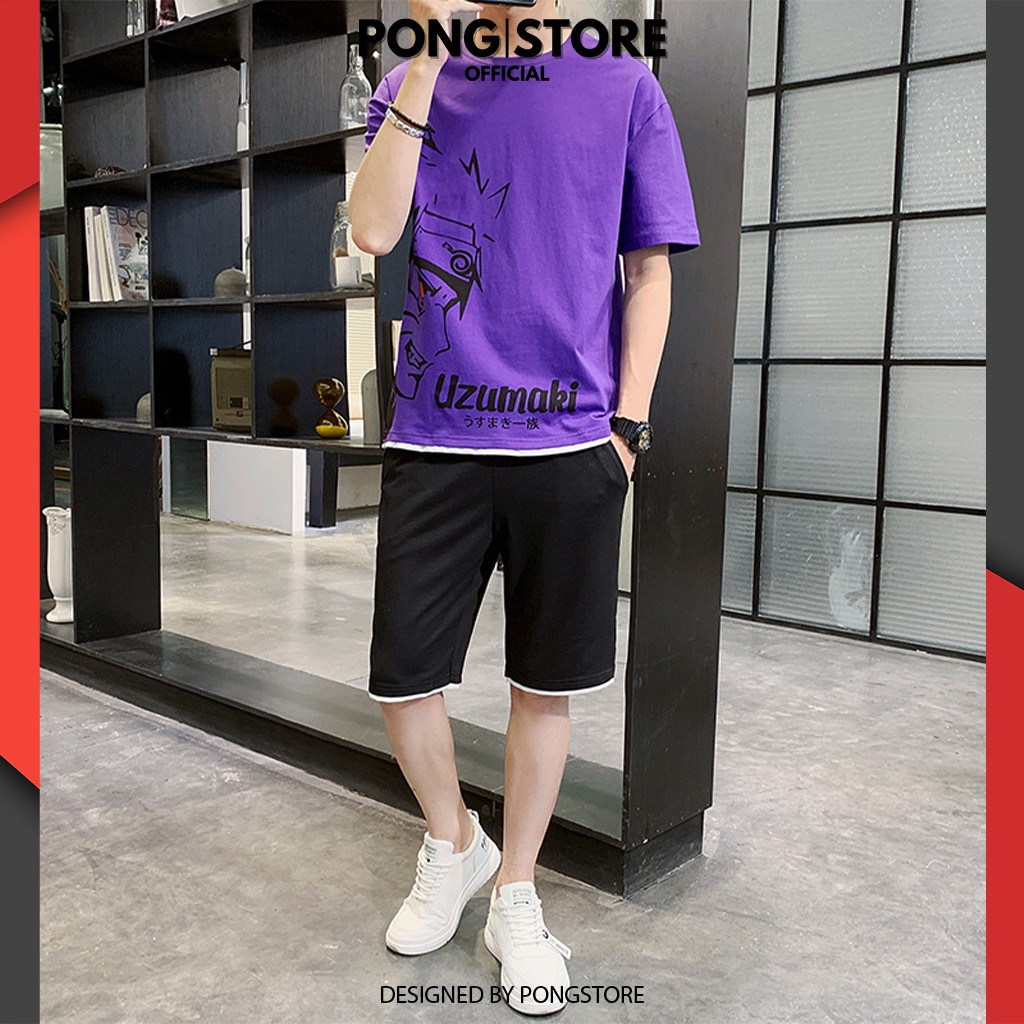Bộ thể thao nam NARUTO UZUMAKI  FREESHIP  Bộ đồ nam mặc nhà mẫu mới 2021 chất thun co giãn mềm mịn
