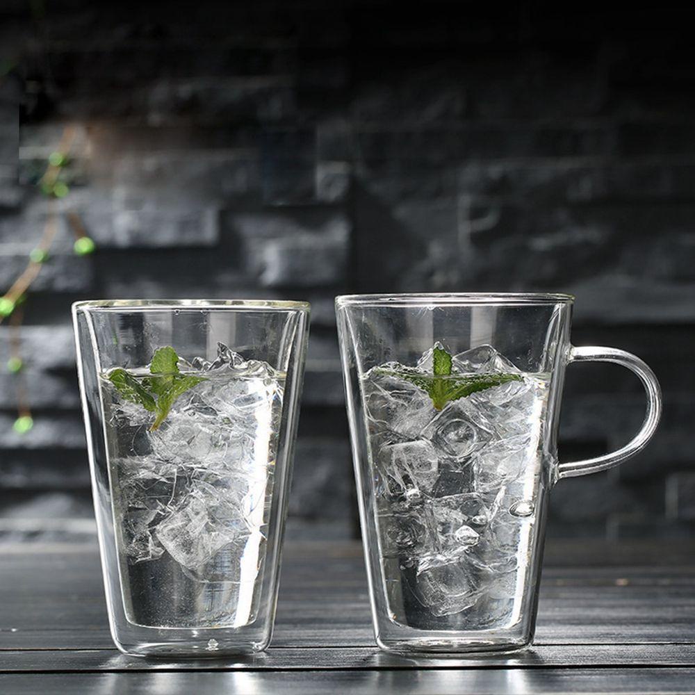 Cốc Thủy Tinh Hai Lớp Cách Nhiệt Có Tay Cầm Dùng Cho Nhà Bếp