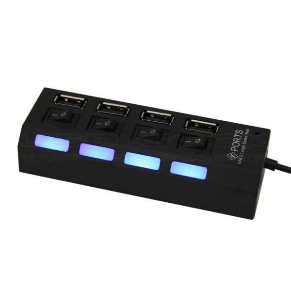 [LOẠI TỐT] Hub USB 4 cổng đa chức năng có đèn led và công tắc
