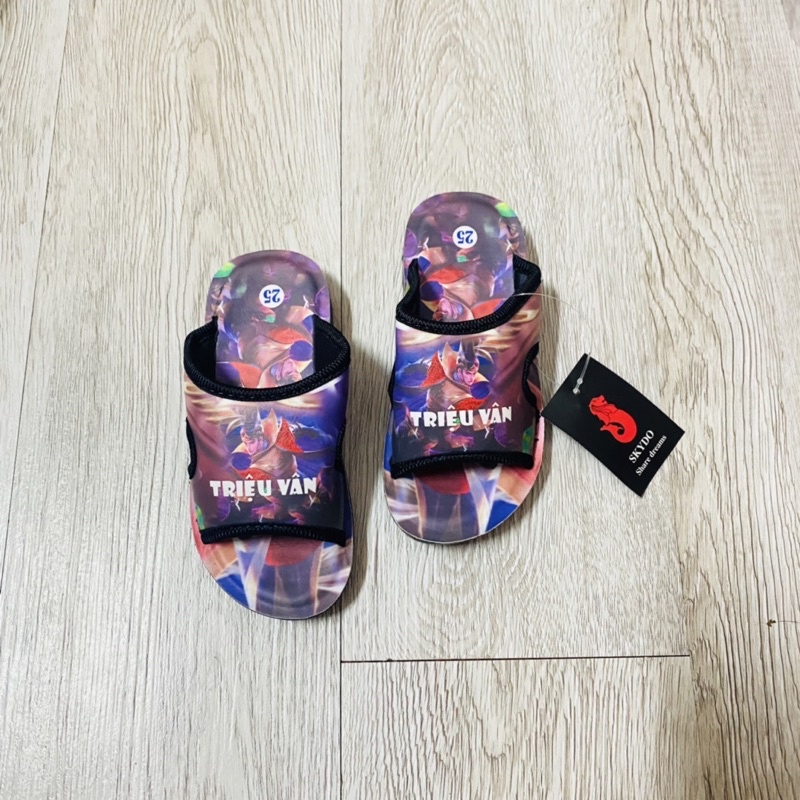 Dép lê bé trai chất liệu da bò,in kĩ thuật số 3D siêu nhẹ,siêu bền