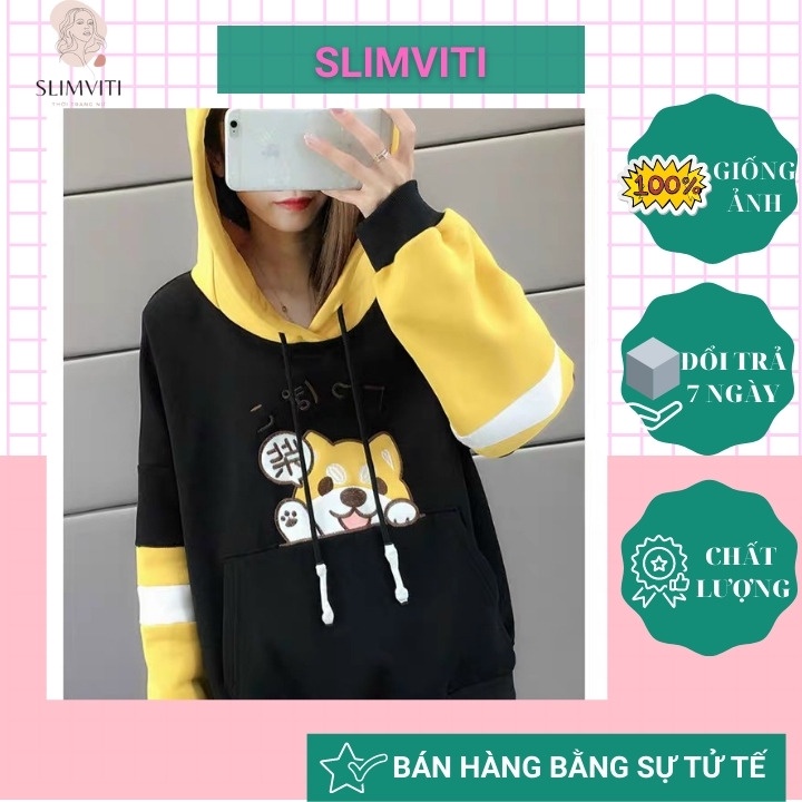 Áo hoodie cute form rộng nam nữ có dây kéo SLIMVITI KN01 | BigBuy360 - bigbuy360.vn