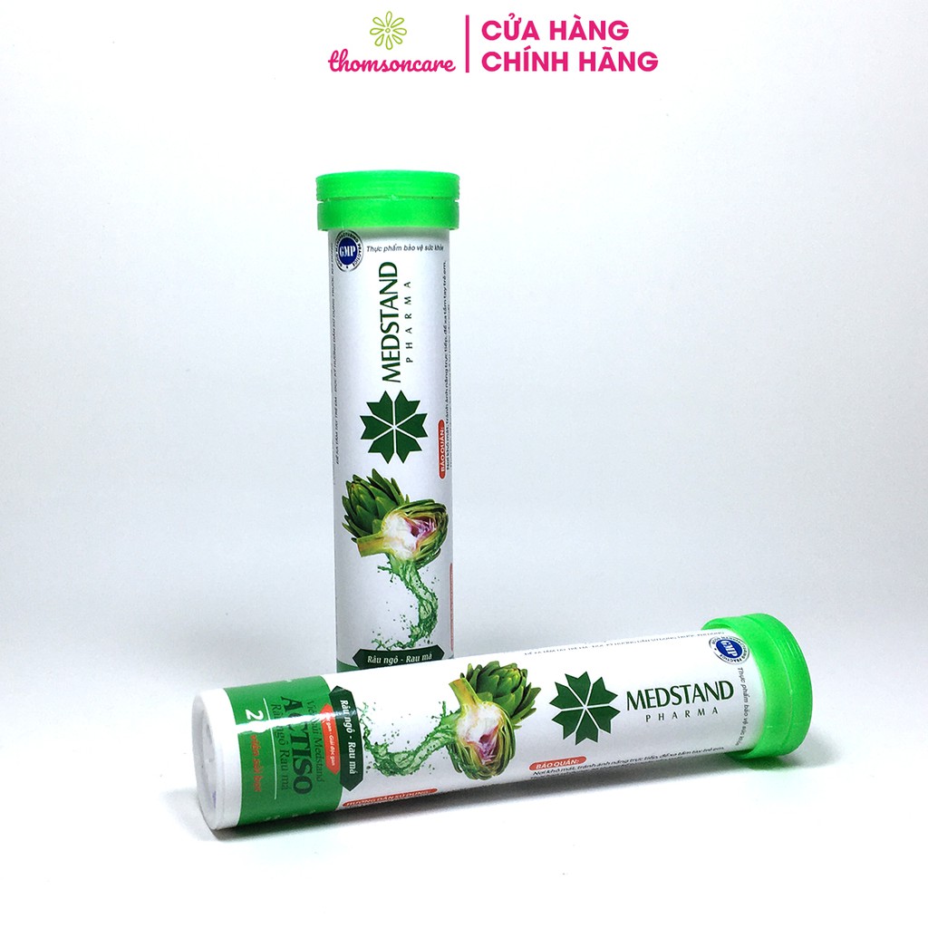 Viên sủi Actiso Râu Ngô Rau Má - Giúp thanh nhiệt cơ thể, mát gan, làm nước giải khát- Tuýp 20 viên Medstand | BigBuy360 - bigbuy360.vn