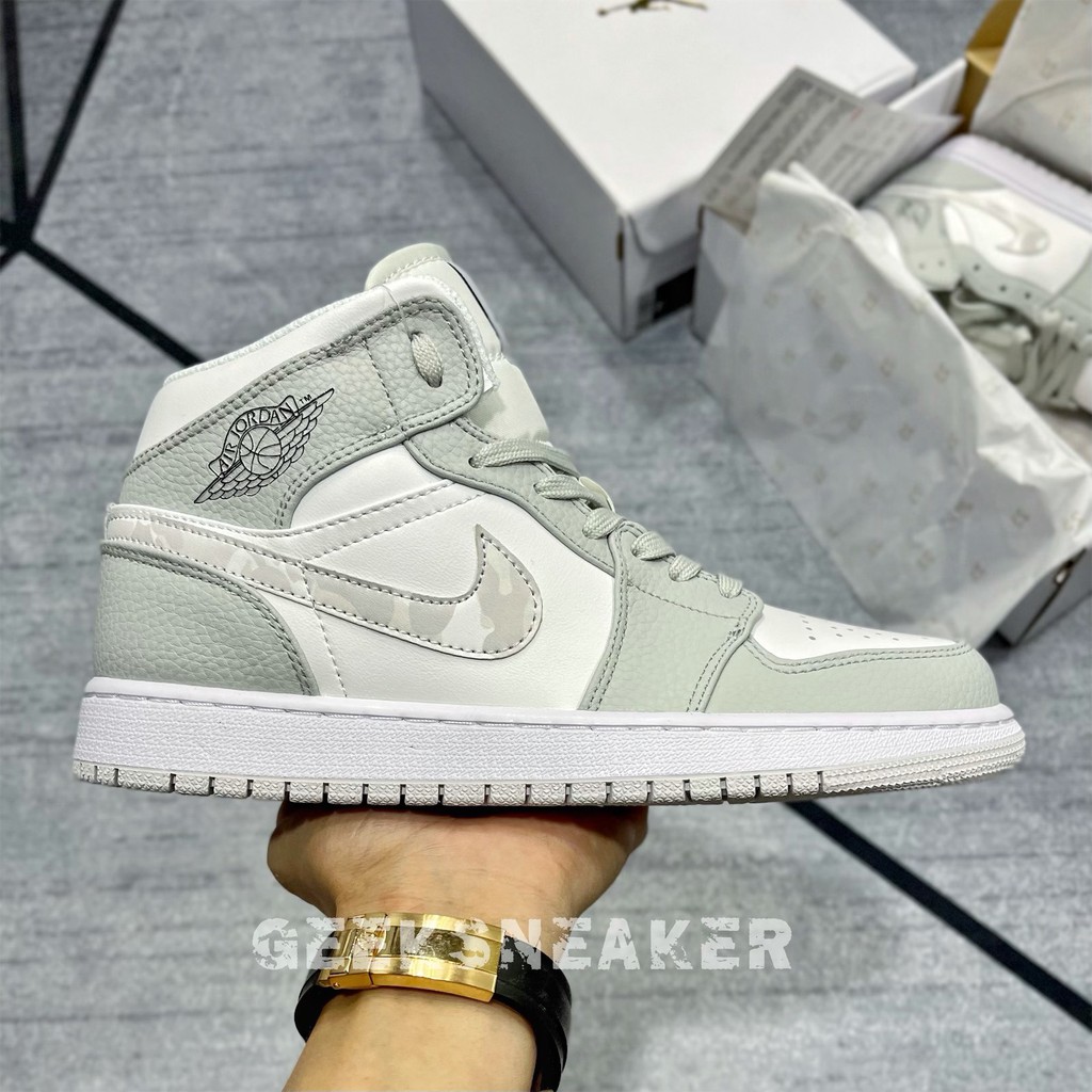 [GeekSneaker] Giày Sneaker MidTop - Jordan 1 Mid Grey Camo | BigBuy360 - bigbuy360.vn