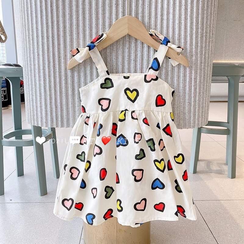 Váy 2 dây TIM sang chảnh cho bé gái - VT2D
