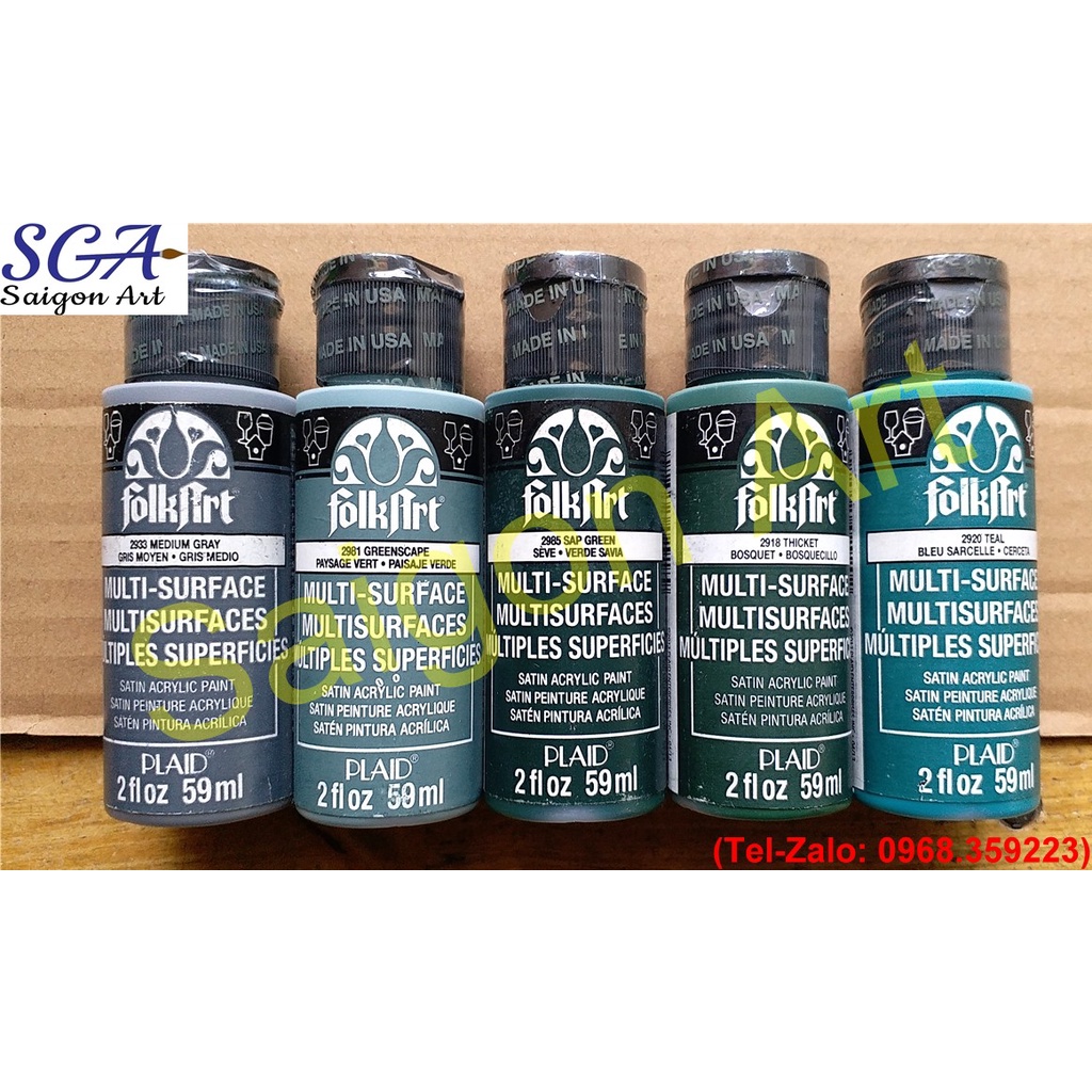 Màu acrylic FolkArt 59ml vẽ trên mọi chất liệu - Loại SATIN