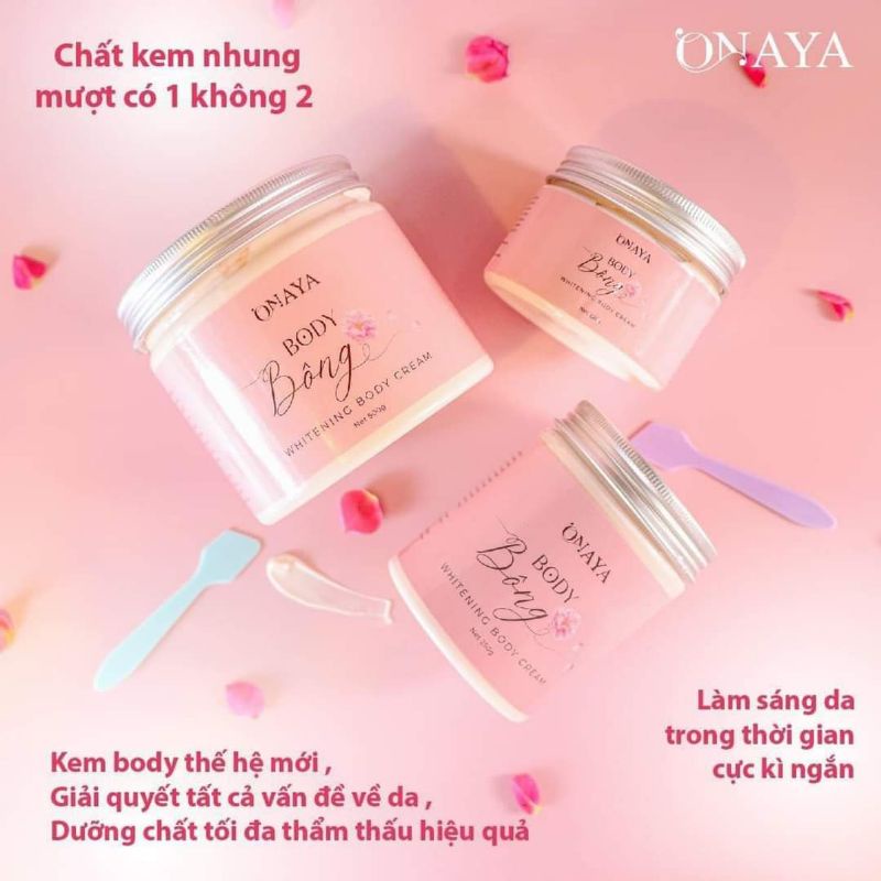 Kem Body Bông Onaya 500g Tặng Kèm Body Bông 150g Tq Group Dưỡng Trắng Da Chính Hãng