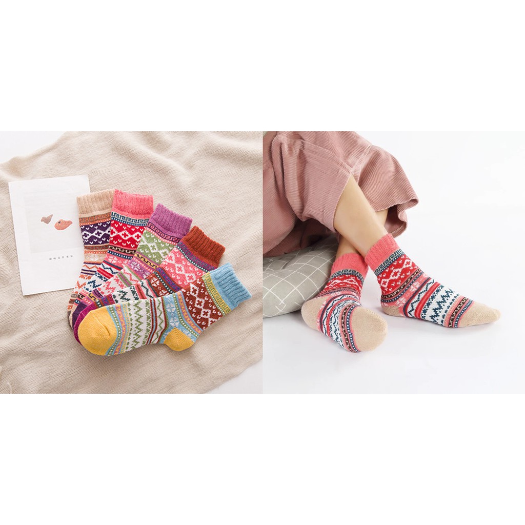 SET 5 ĐÔI TẤT(VỚ) THỔ CẨM cho chị em yêu thích họa tiết thổ cẩm