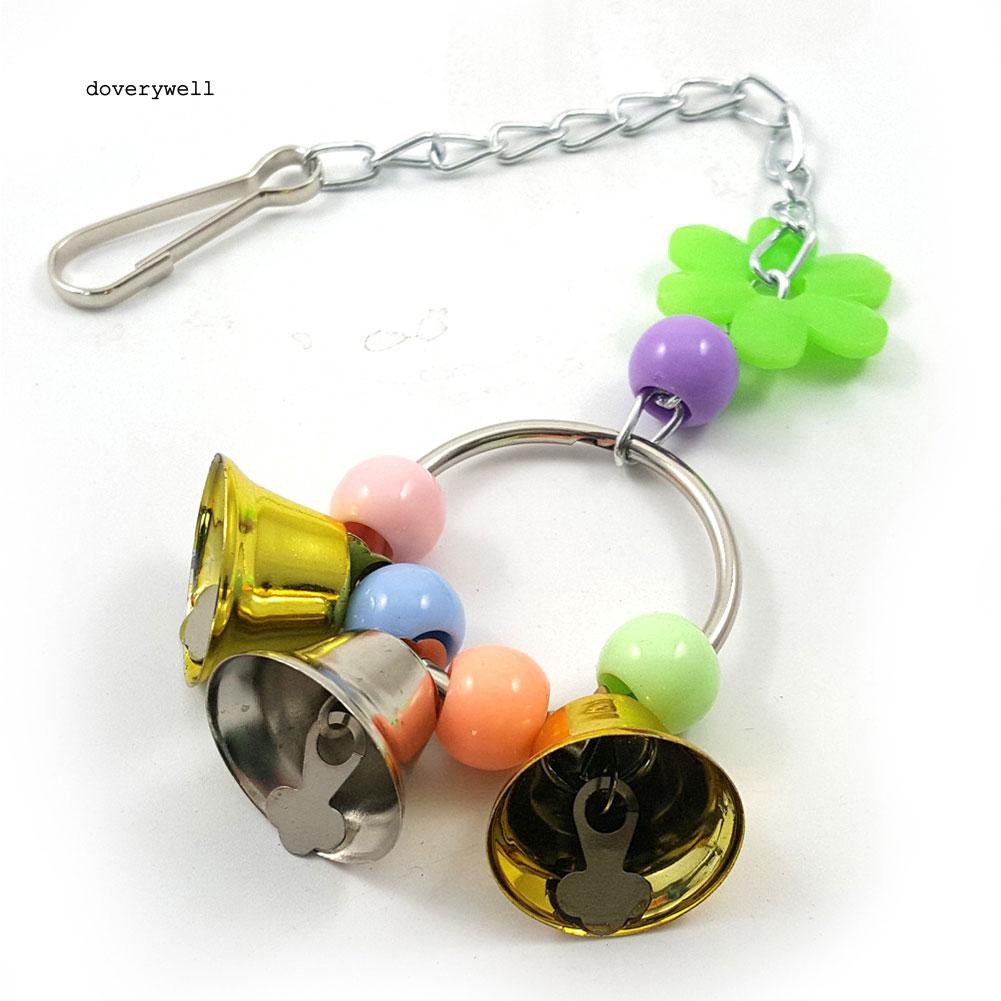 Đồ chơi treo phối hạt và chuông cho vẹt cảnh