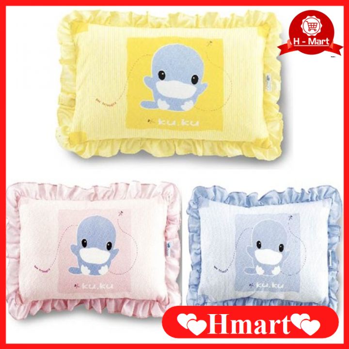 Gối Em Bé Kuku KU2002 Dành Cho Bé Từ 8 Tháng (Size 30x40 cm) Chất Liệu Vải Mềm Và Sợi Bông Cao Cấp