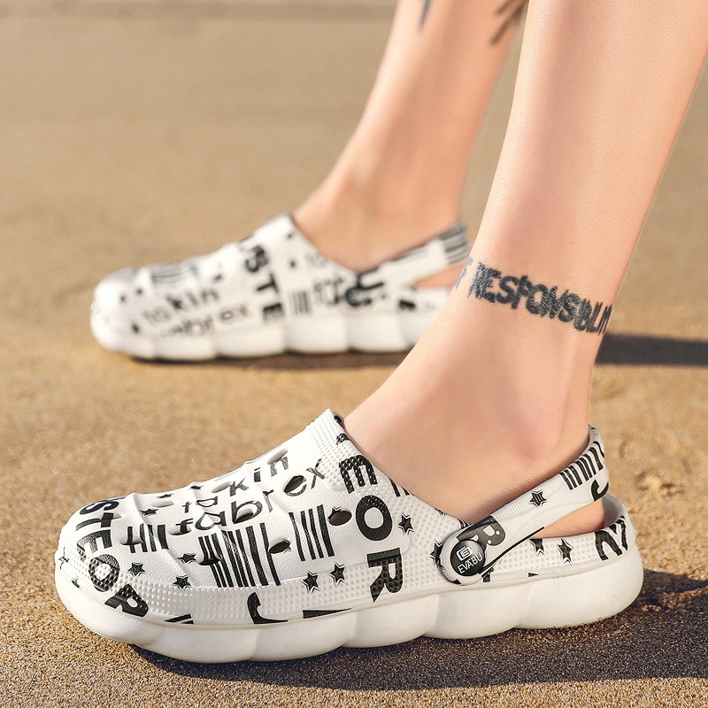 Dép đi biển họa tiết camo/in chữ cá tính thích hợp cho nam size 36-45