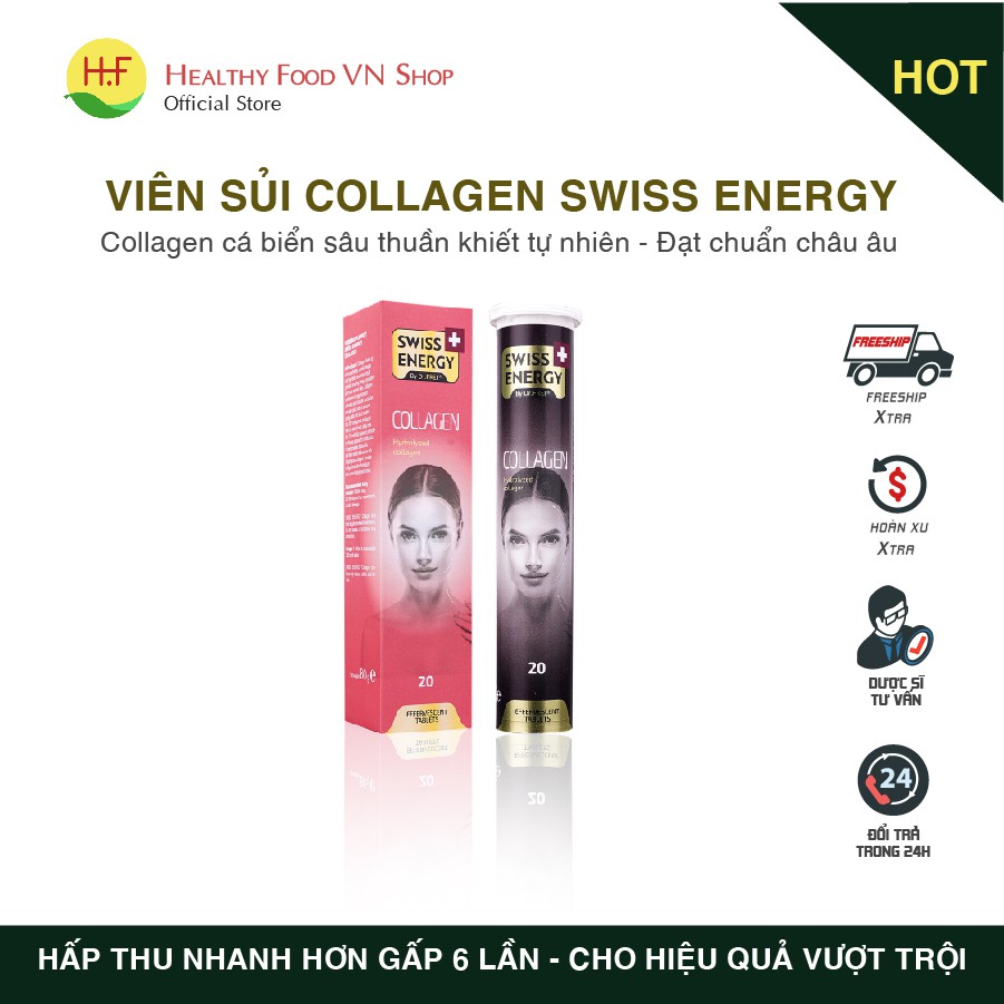 [HÀNG NHẬP CHÂU ÂU] Viên Sủi Collagen đẹp da, chống lão hóa Swiss Energy (20viên)