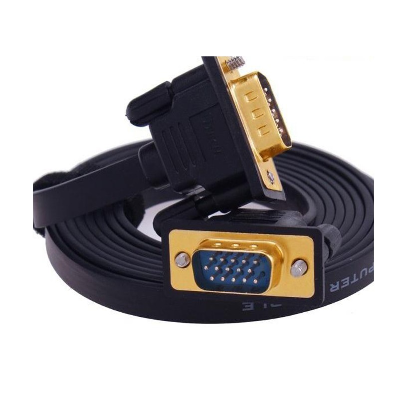 Cáp VGA DTECH mỏng cực tốt 1M8 - 3M - 5M - 10M - 20M bản dẹp xịn chính hãng
